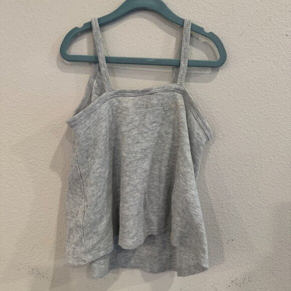 Art Class Girls Ribbed Button-Front Tank Top – Gray (6/6X) - Picture 2 of 3